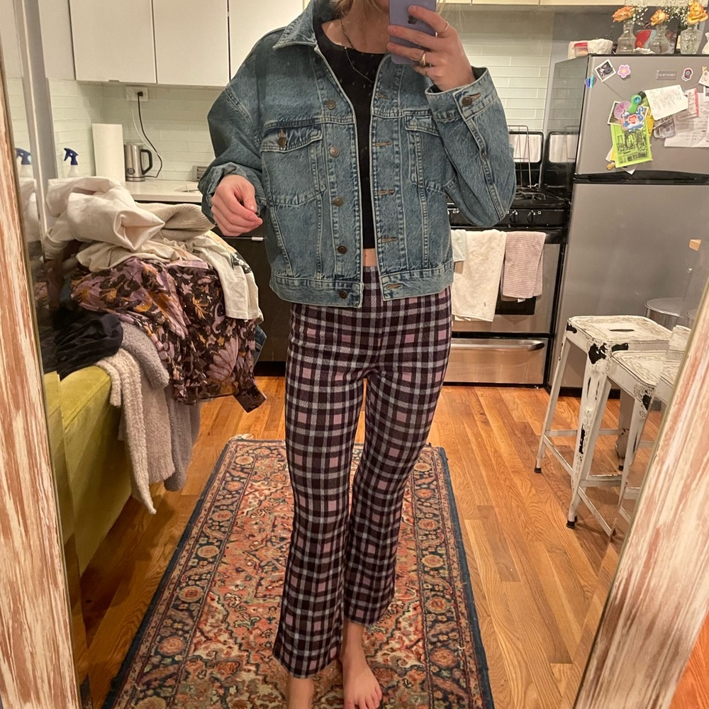 Anthropology plaid pants. So fun and cute for fall